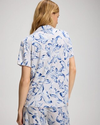 Short Sleeve Notch Collar Pajama Top click to view larger image.