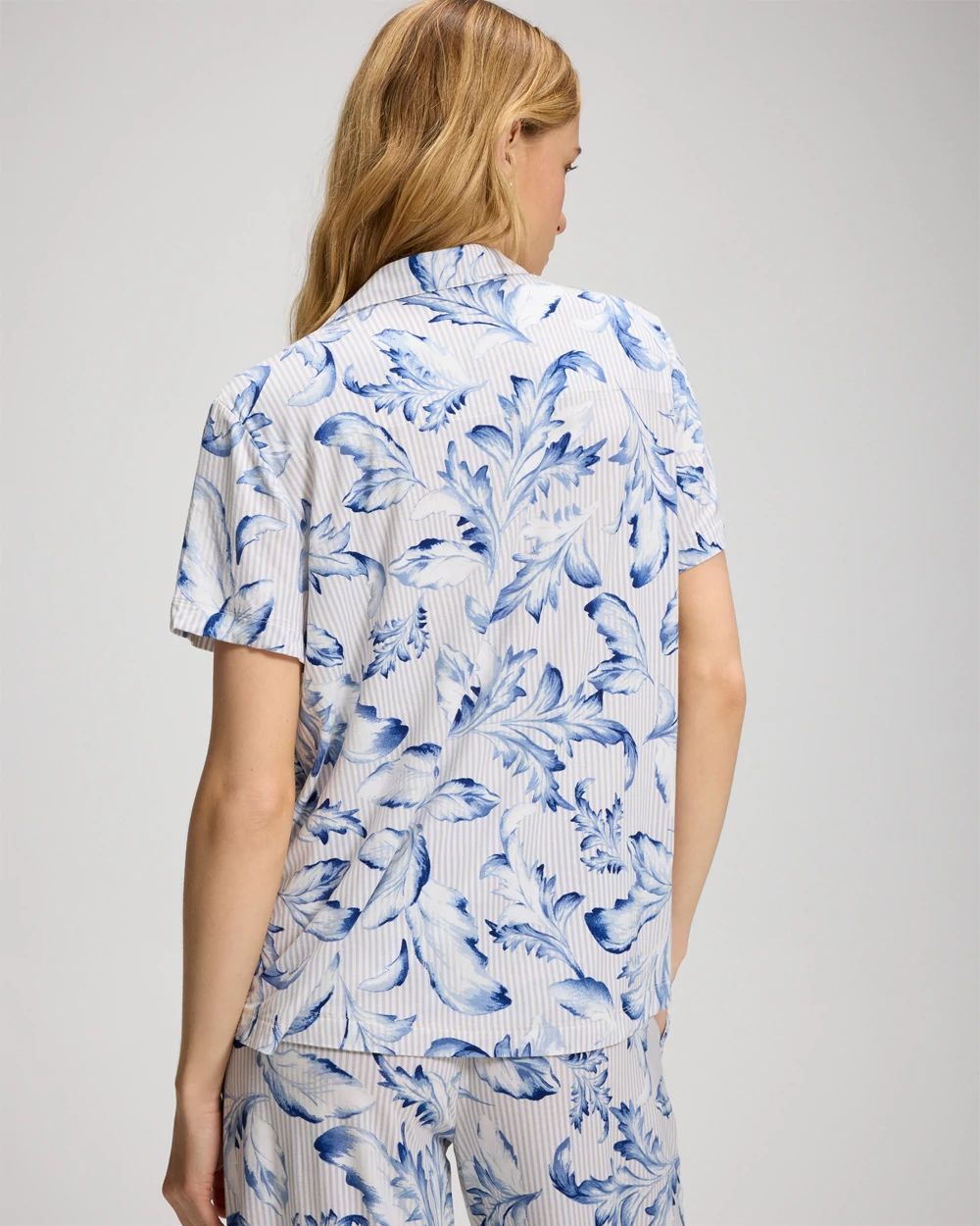 Cool Nights Short Sleeve Notch Collar Pajama Top