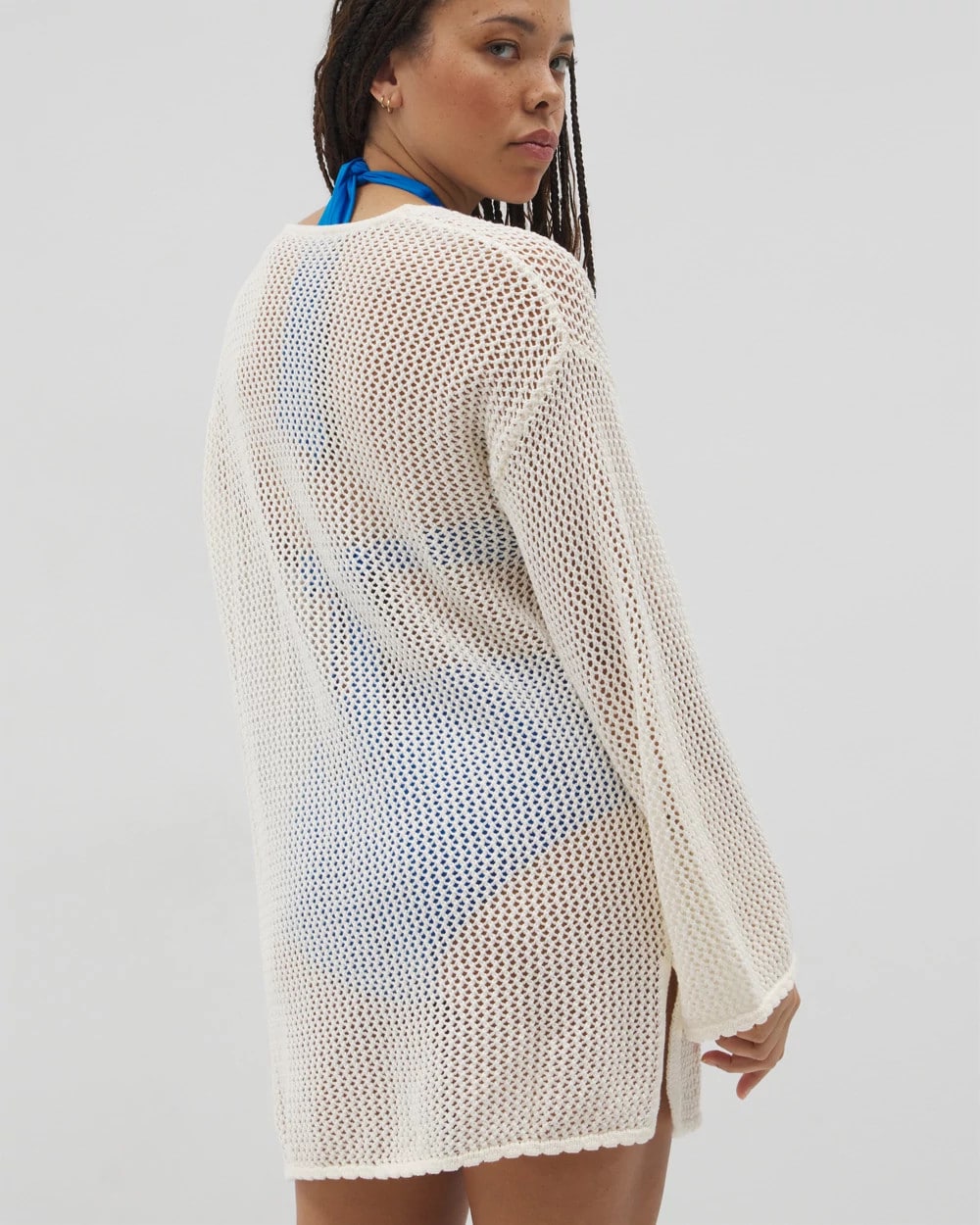 Cotton Crochet-Style Shift Cover-Up