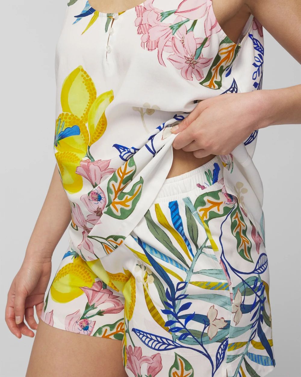 Rayon Challis Tank Shorts Pajama Set