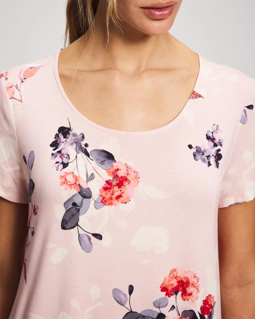 Short Sleeve Scoop Neck Sleepshirt click to view larger image.