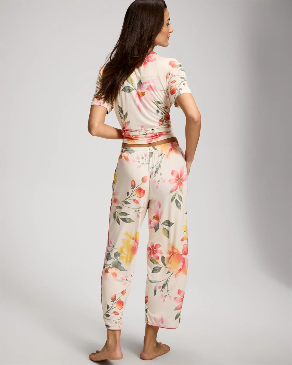 Cool Nights Piped Crop Pajama Pants