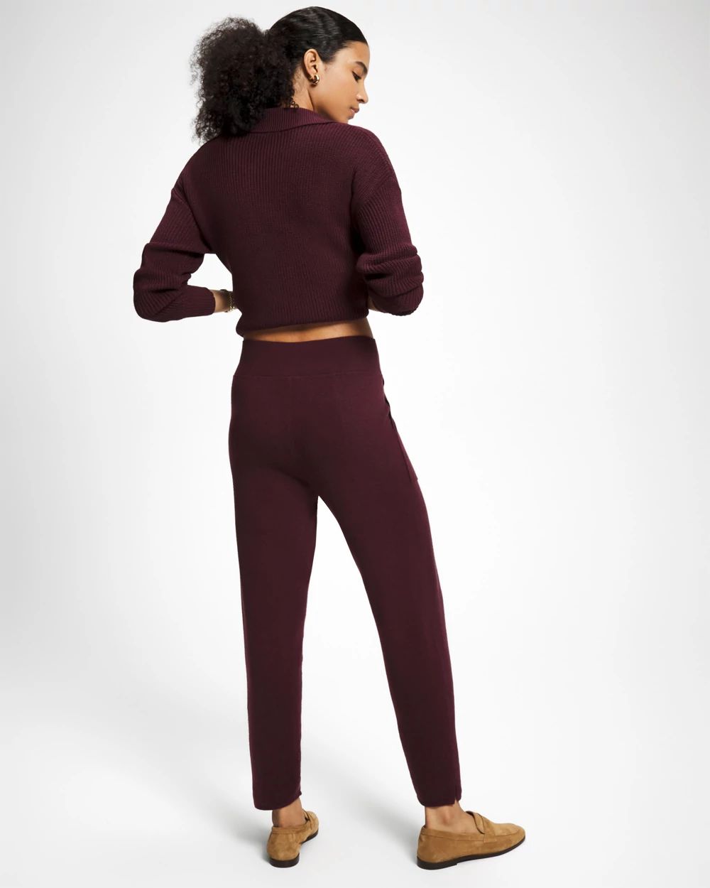 Recycled Yarn Straight Leg Ankle Pant