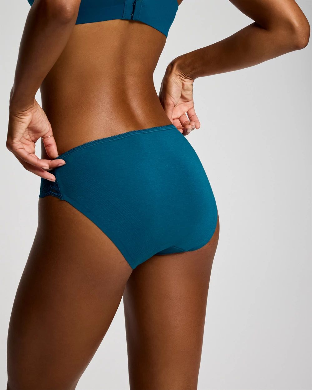 Cotton Blend Hipster Panty with Lace click to view larger image.