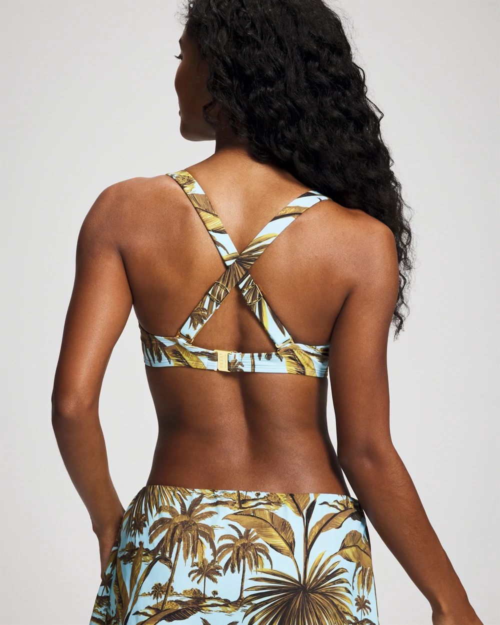 Bleu Rod Beattie White Lotus Draped Bikini Top