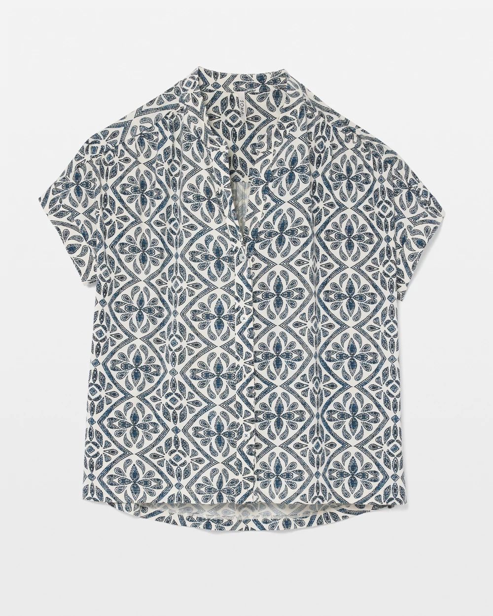 Cool Nights Short-Sleeve Button-Front Pajama Top