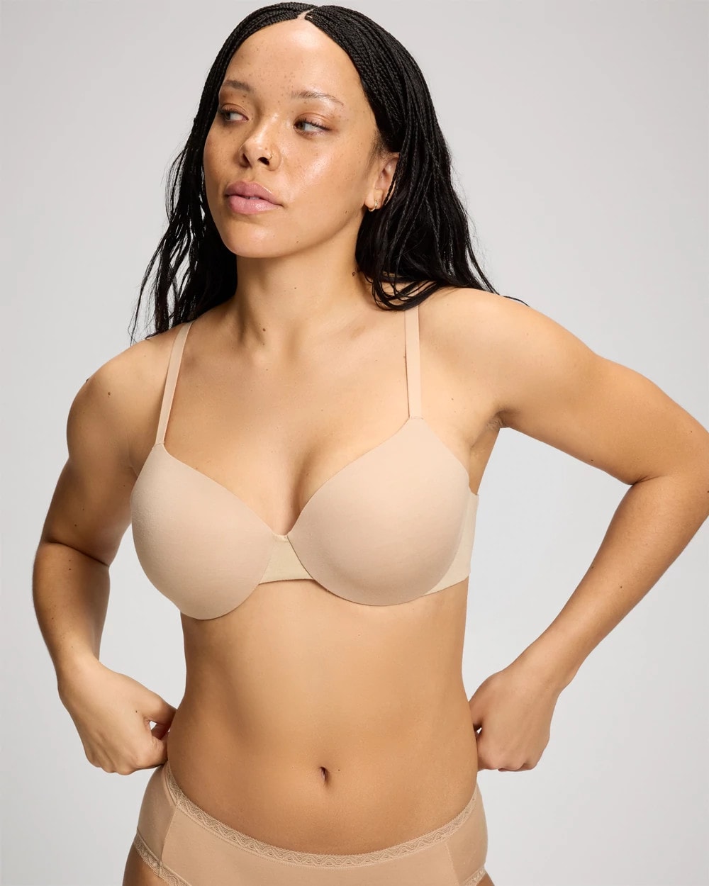 Modern Cotton Perfect Coverage T-Shirt Bra in Beige Nude size 36B | Soma Women's Bras