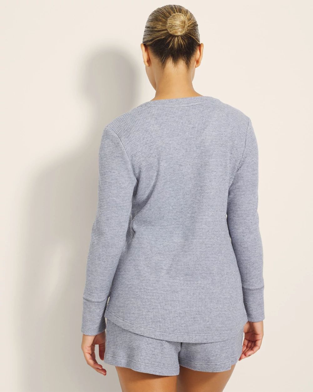 Cozy Waffle Long-Sleeve Pajama Henley