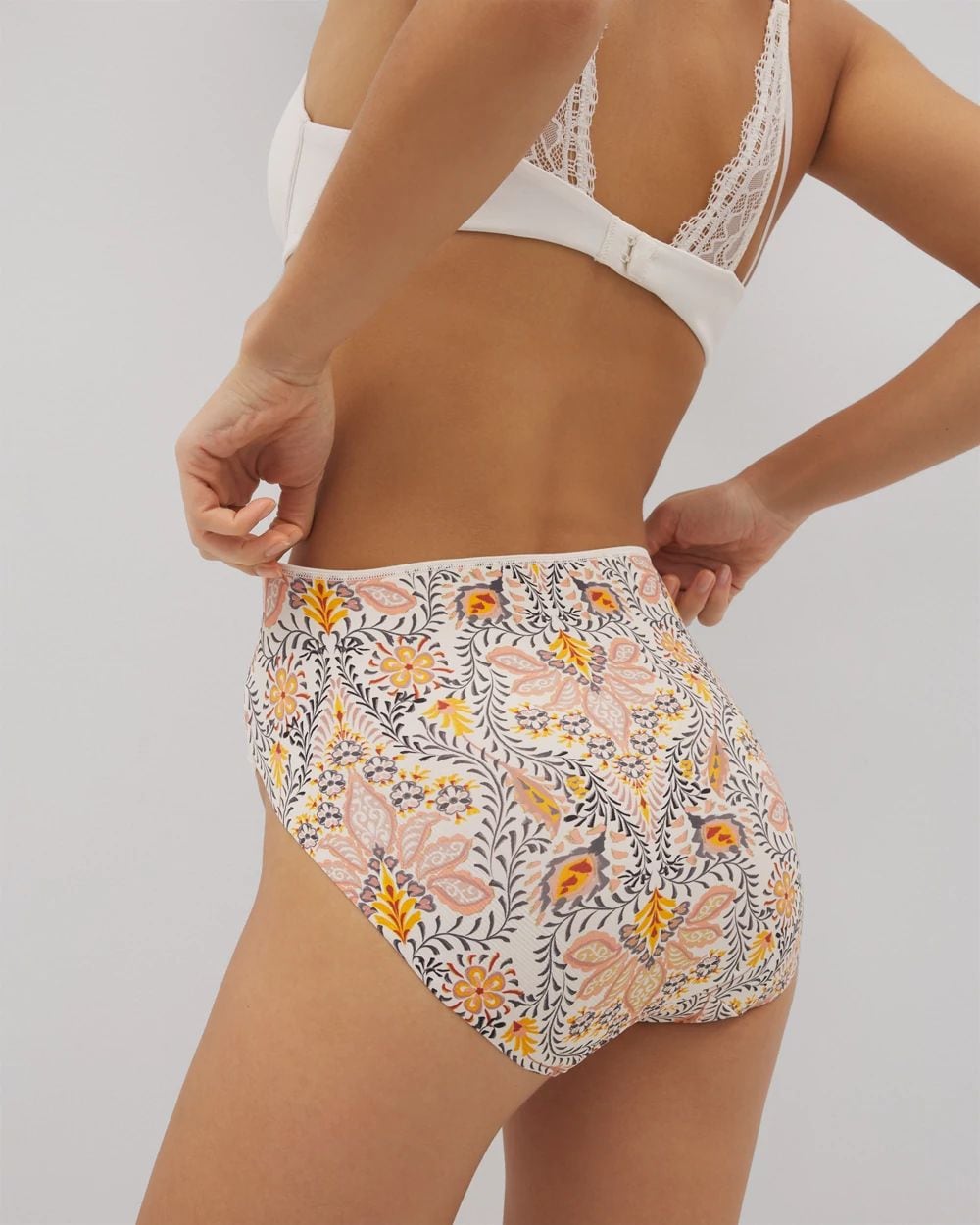 Vanishing Tummy High-Leg Brief Panty with Lace