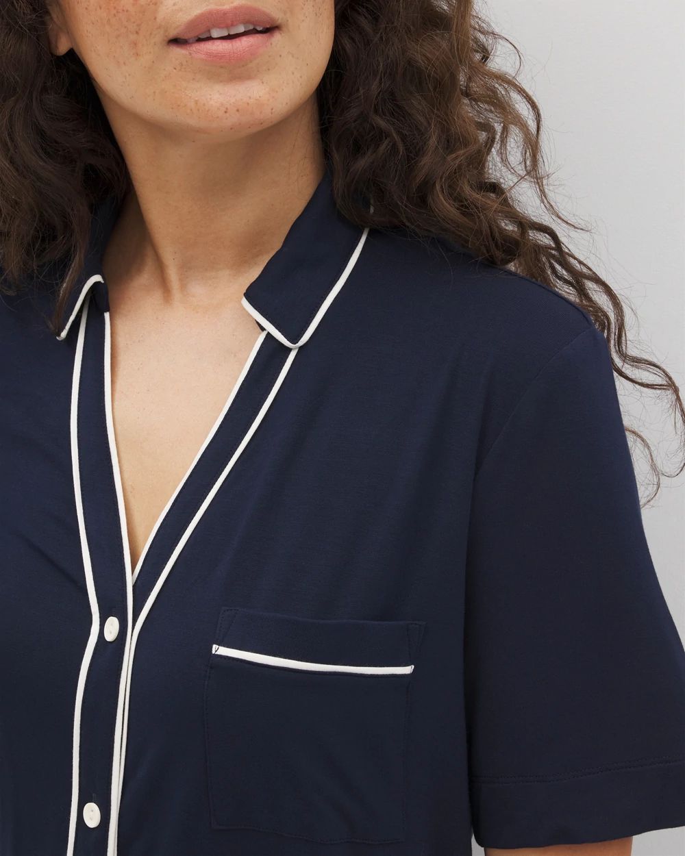 Cool Nights Button-Front Sleepshirt