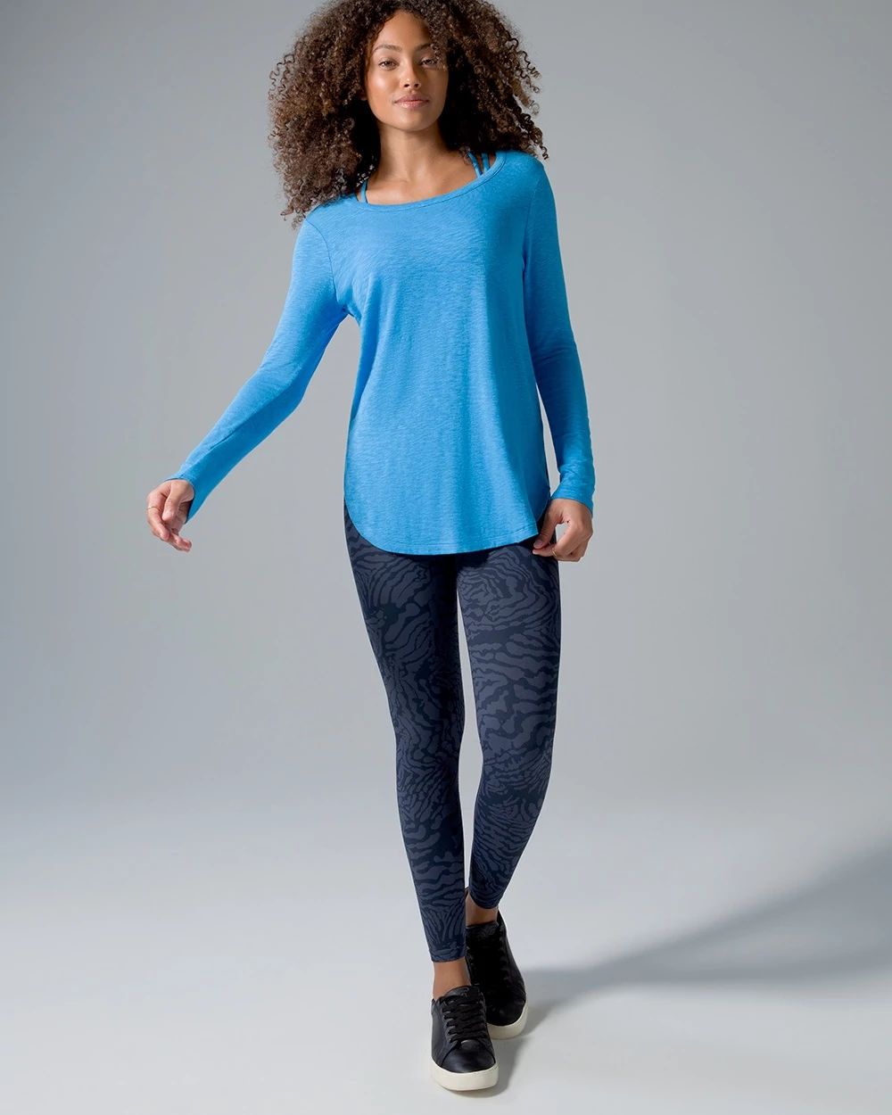 Cotton Slub Long-Sleeve Shirttail Tee