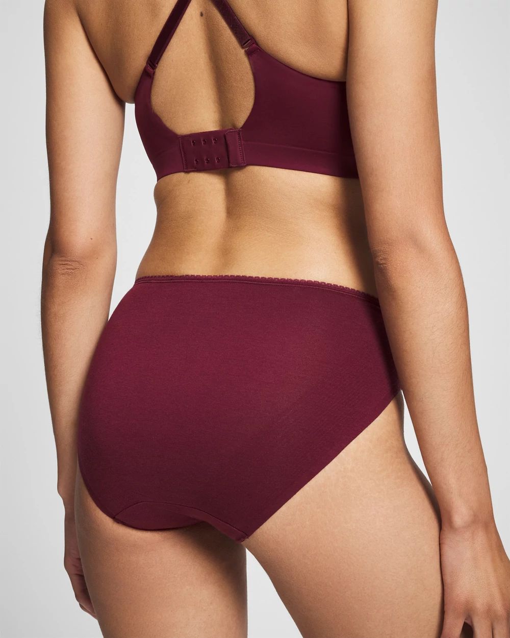 Cotton Blend High-Leg Panty with Lace click to view larger image.