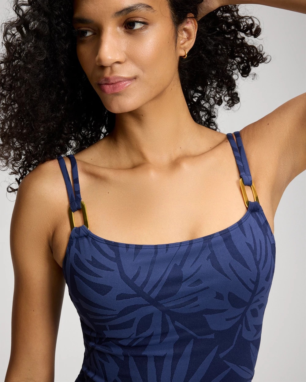 Tropical Tango Square Neck Tankini Swim Top