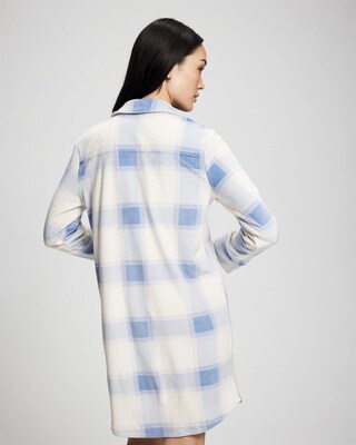 Long-Sleeve Notch Collar Sleepshirt click to view larger image.