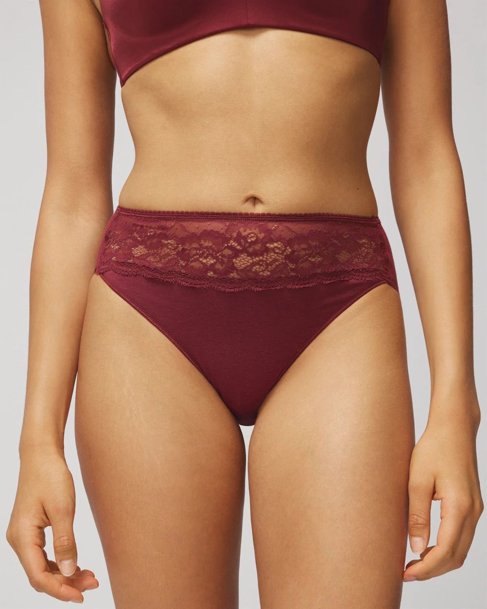 Vanishing Edge Cotton Blend High-Leg Panty with Lace