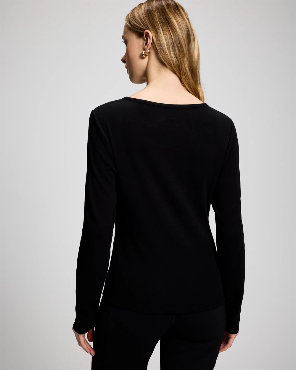 Cotton-Blend Long Sleeve Tee click to view larger image.