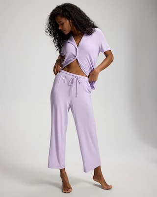Rib Cropped Pajama Pants