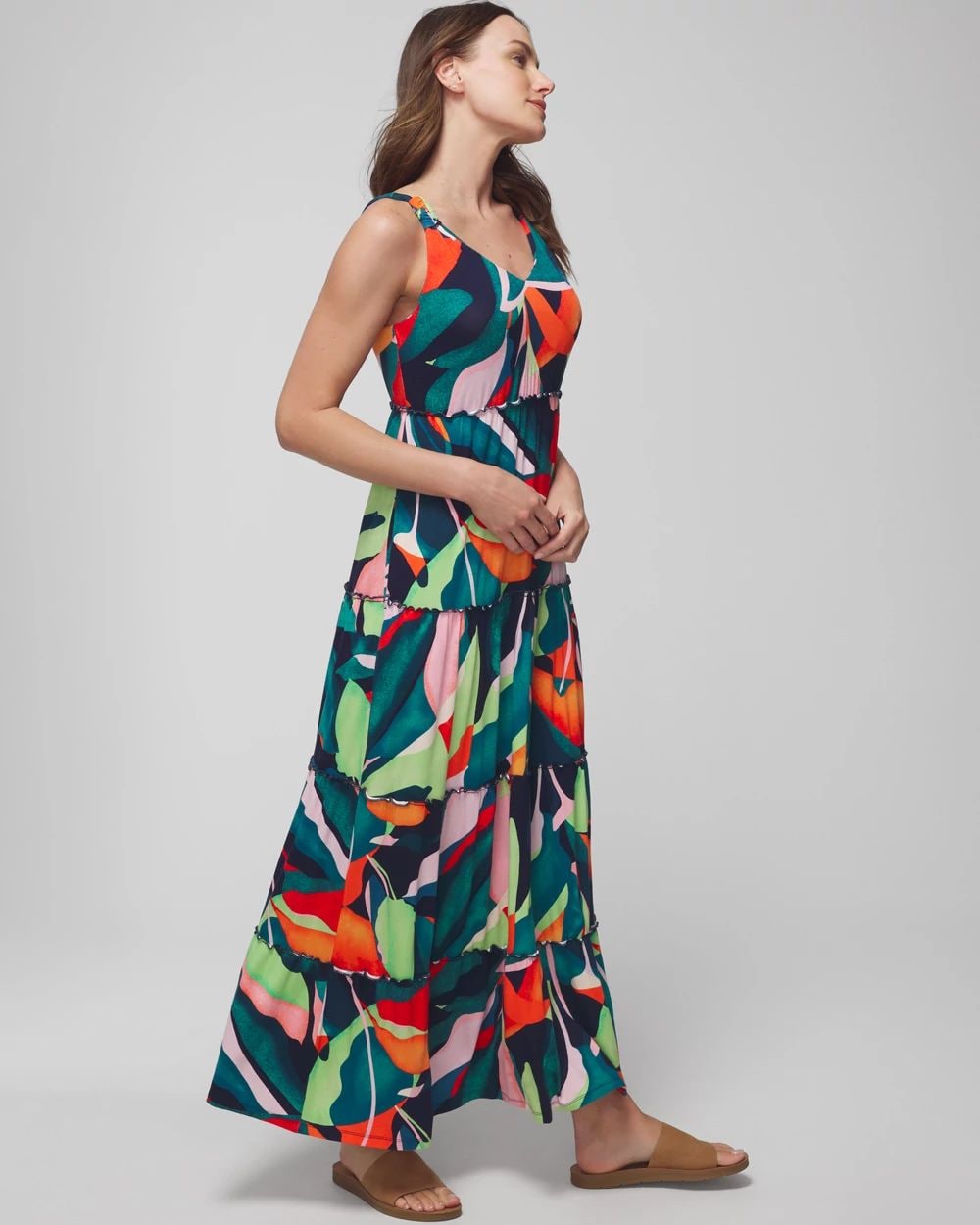 Soft Jersey Tiered Maxi Bra Dress