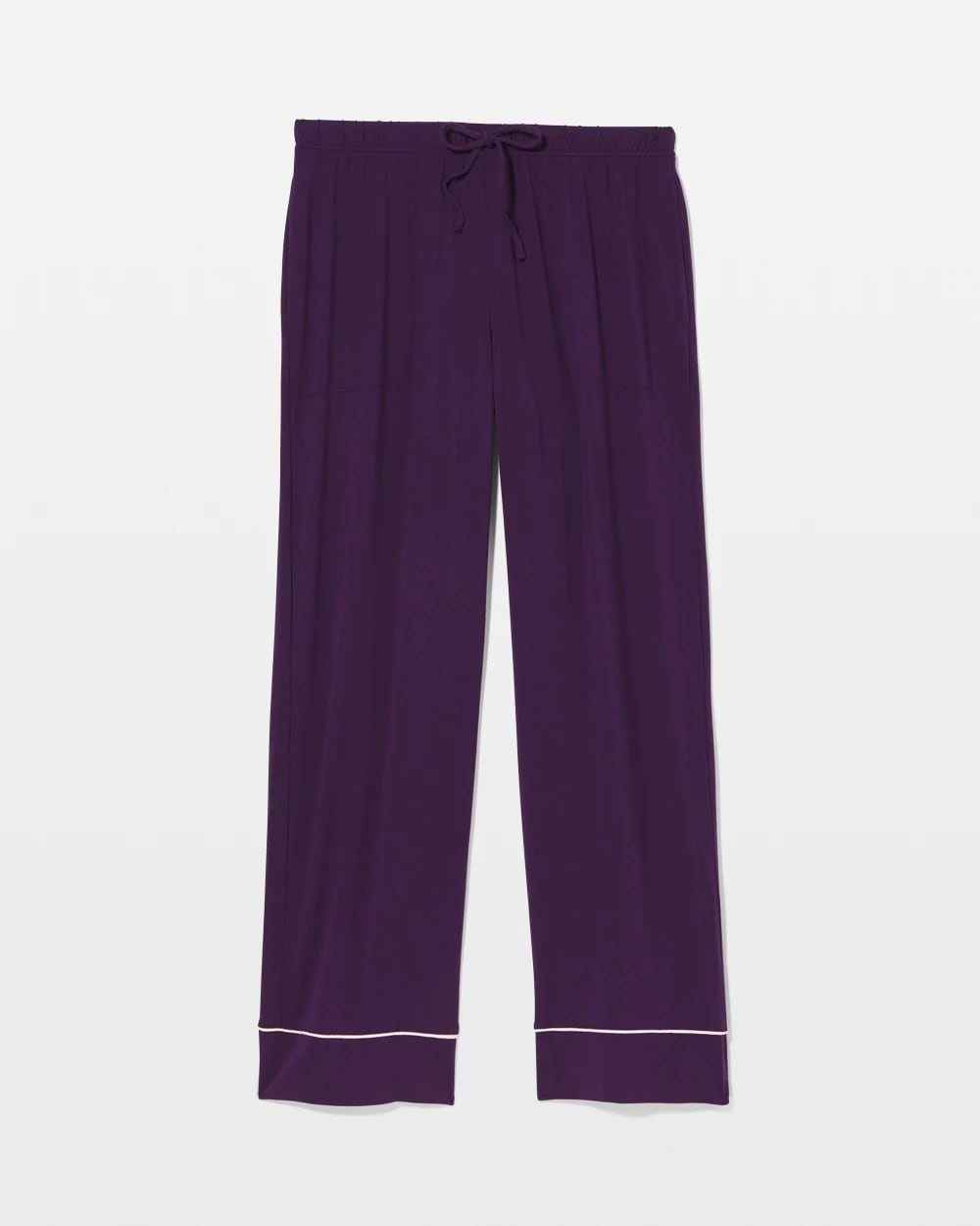 Solid Piped Pajama Pant