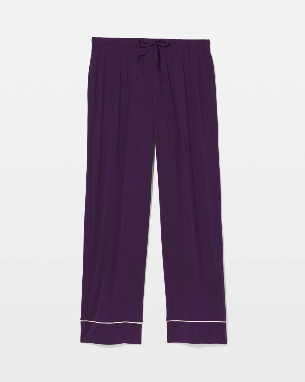 Cool Nights Solid Piped Pajama Pant