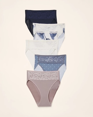 Edge High-Leg Brief Panty with Lace 5 Pack