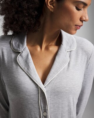 Long-Sleeve Notch Collar Pajama Top click to view larger image.