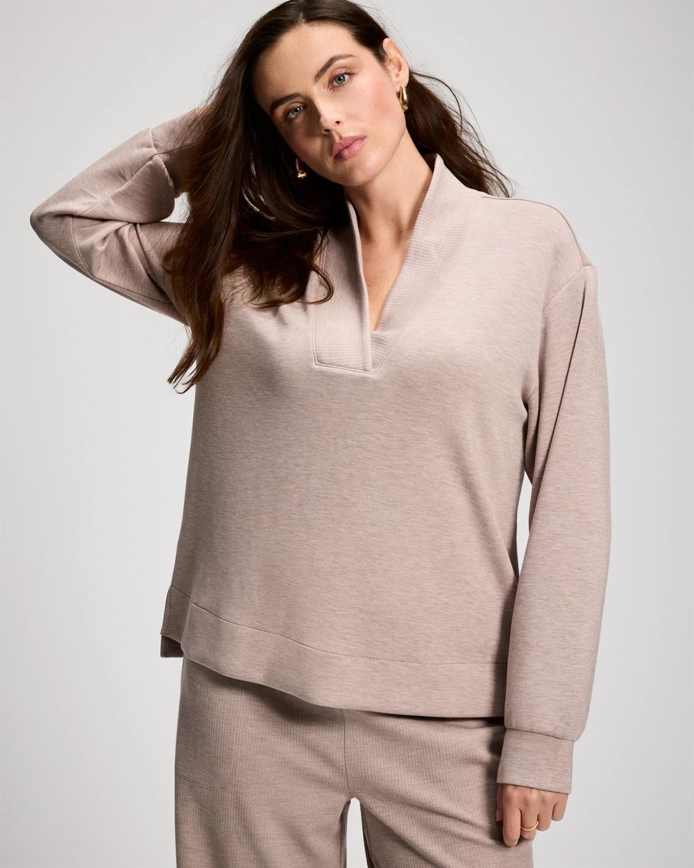 Modern Modal Relaxed V-Neck Top