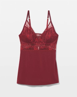 Pajama Cami With Plunge Necklline click to view larger image.