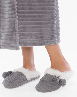 Plush Textured Slippers Ivory