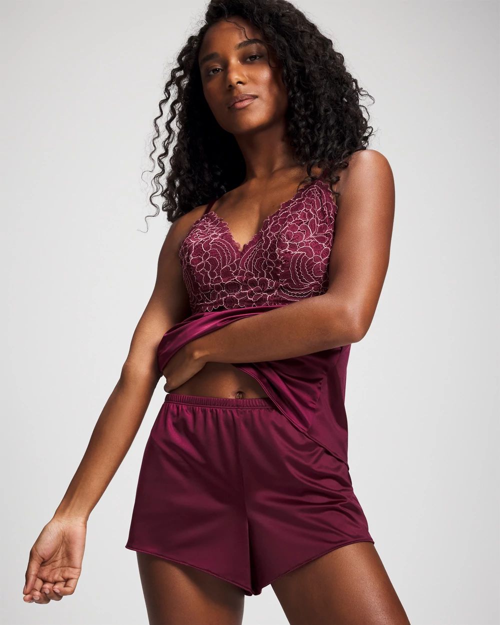 Stretch Luster Knit Pajama Short