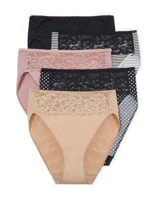 Microfiber With Lace 5-Pack High Leg Brief
