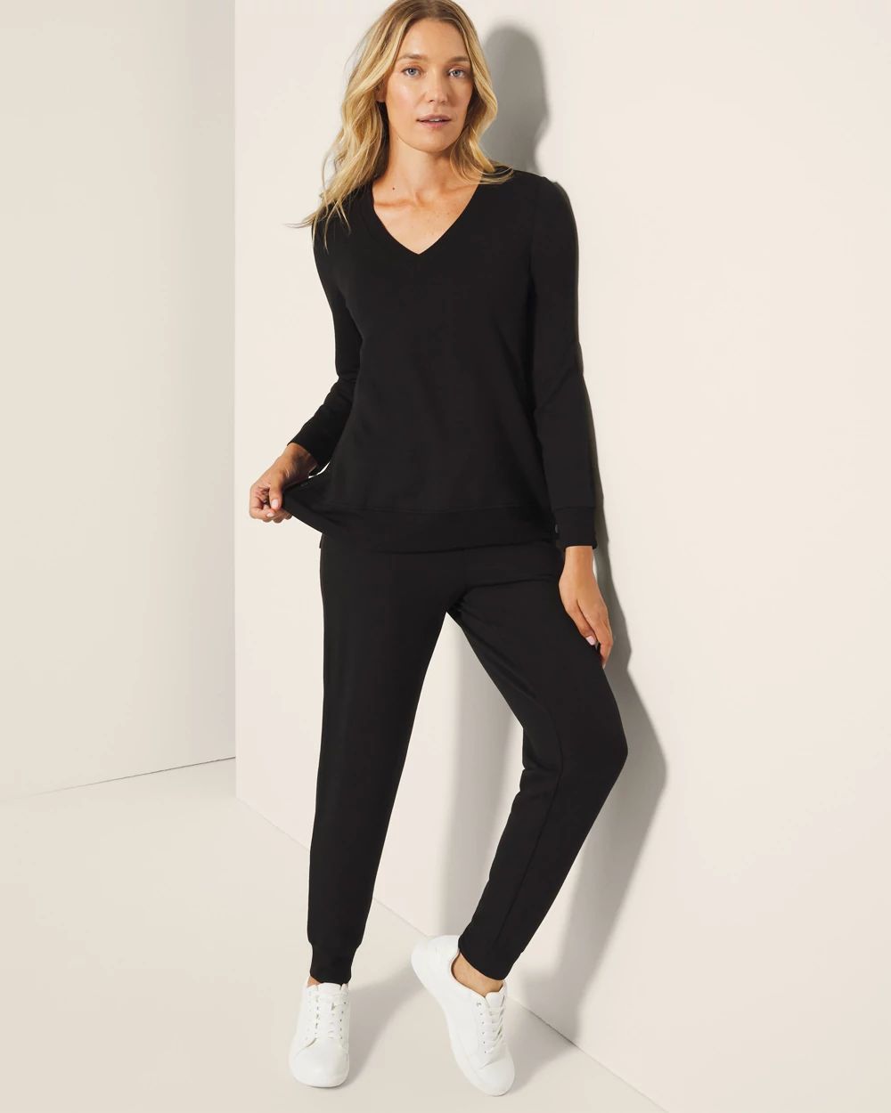 Ultra Soft Fleece V-Neck Top