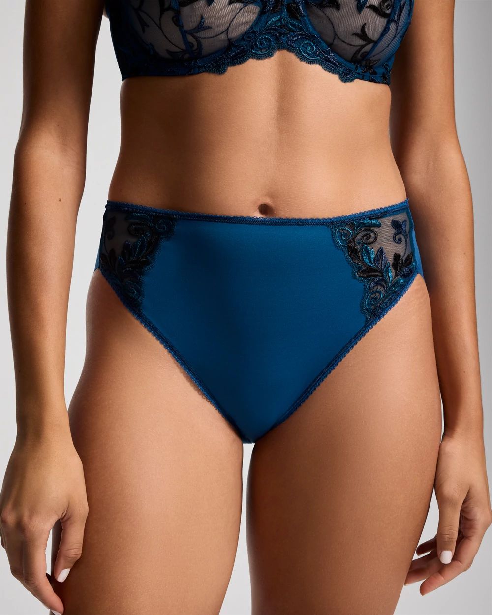 Vanishing Edge High-Leg Brief Panty with Sensuous Lace
