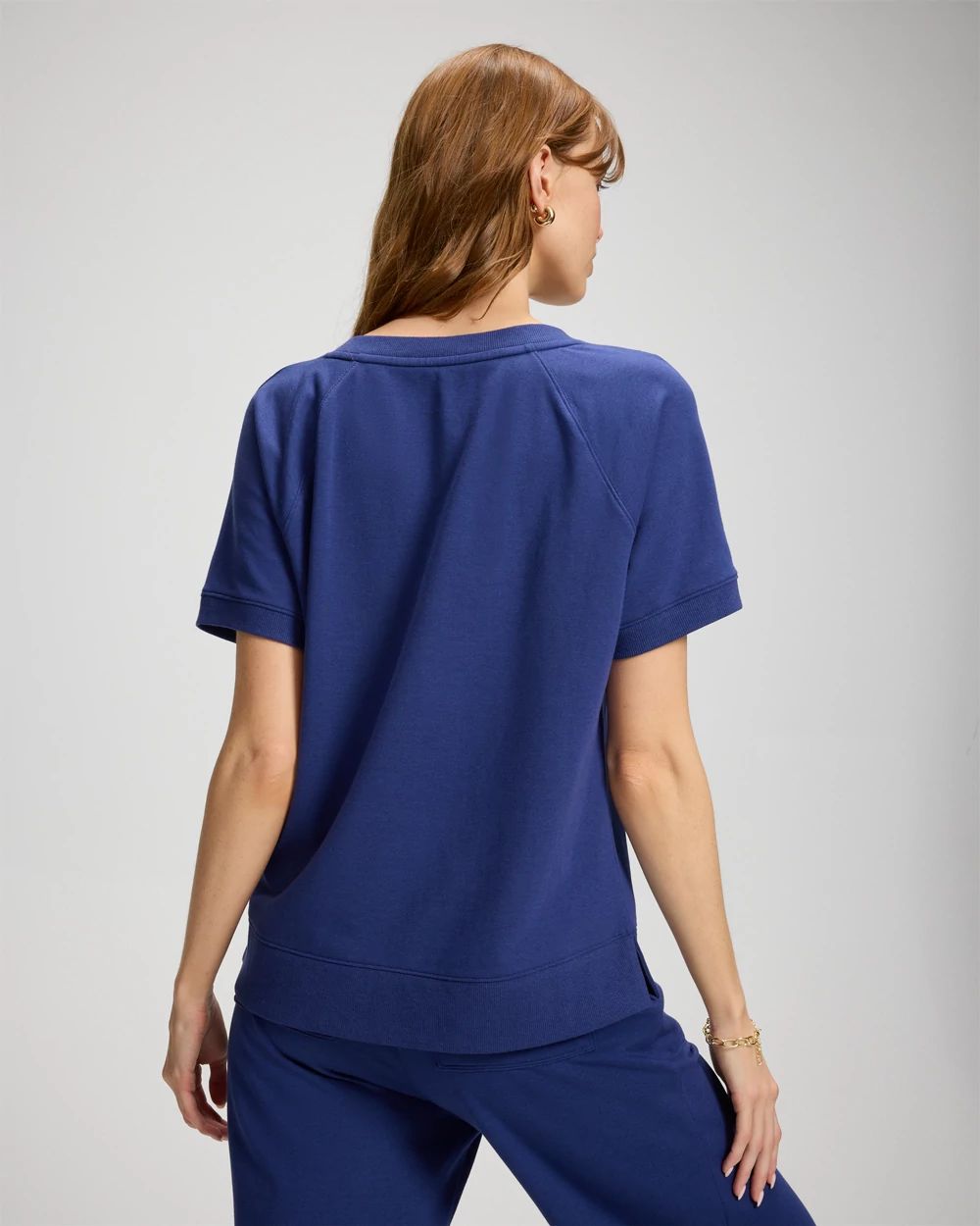 Essential Terry Short Sleeve Raglan Top click to view larger image.