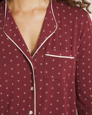 Piped Long-Sleeve Notch Pajama Top click to view larger image.