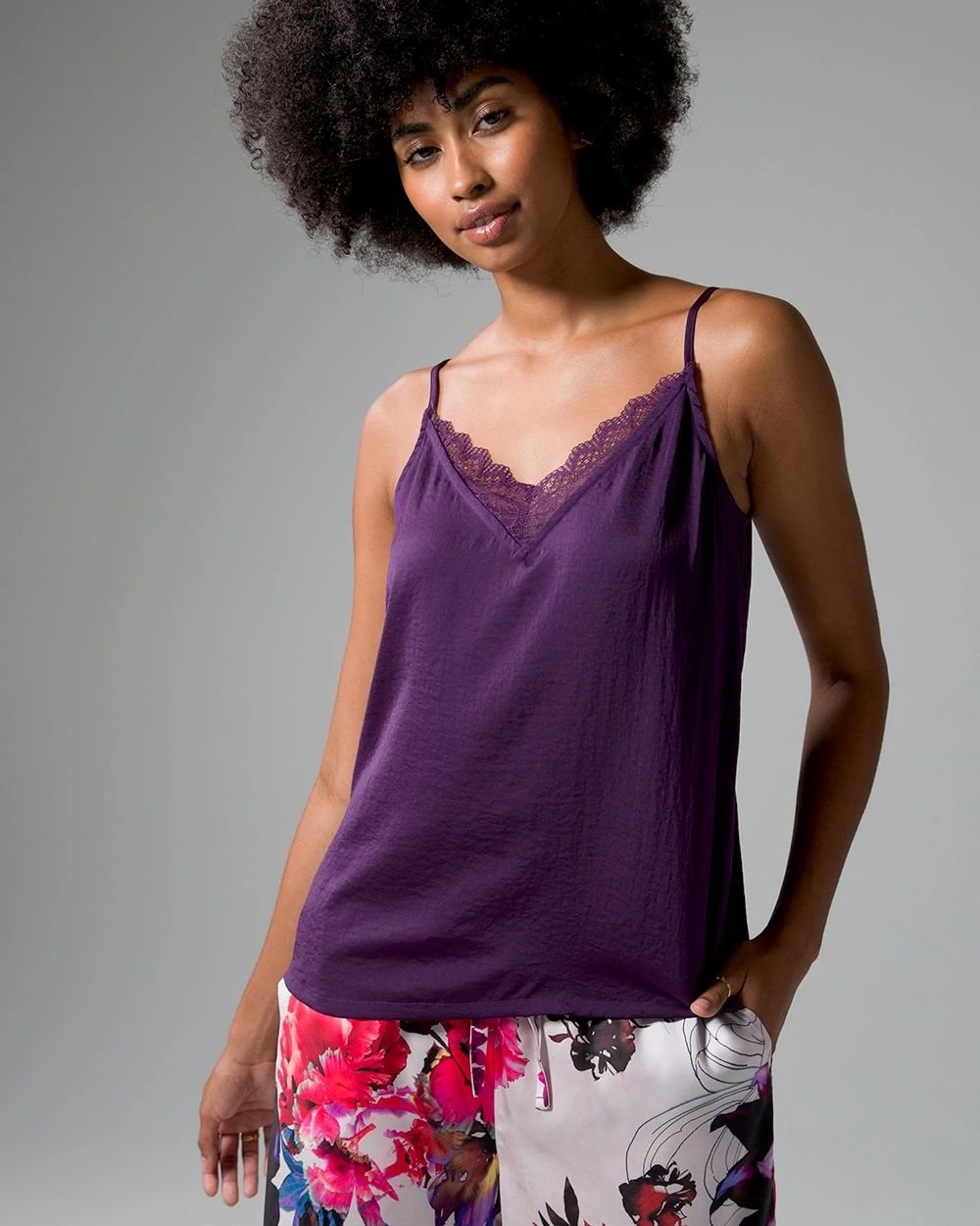 Pajama Cami With Lace