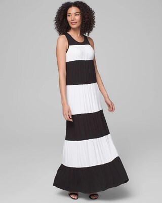 Colorblock Maxi Dress with Built-In Bra