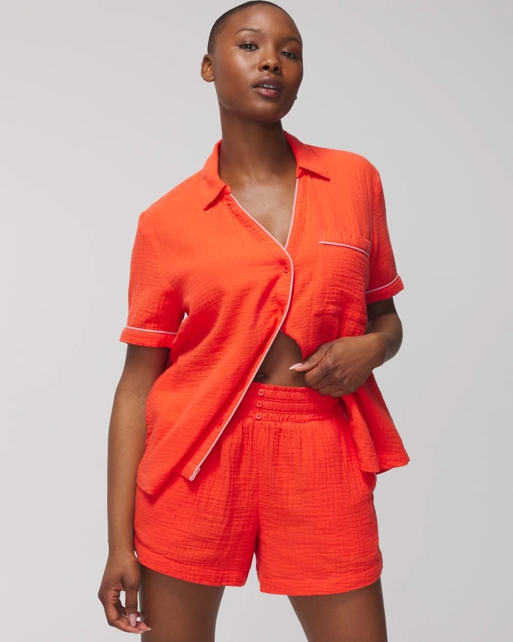 Cotton Gauze Pajama Shorts