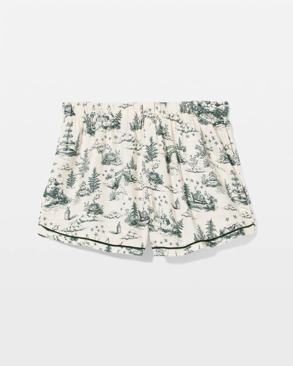 Flannel Velvet Piped Boxer Pajama Short