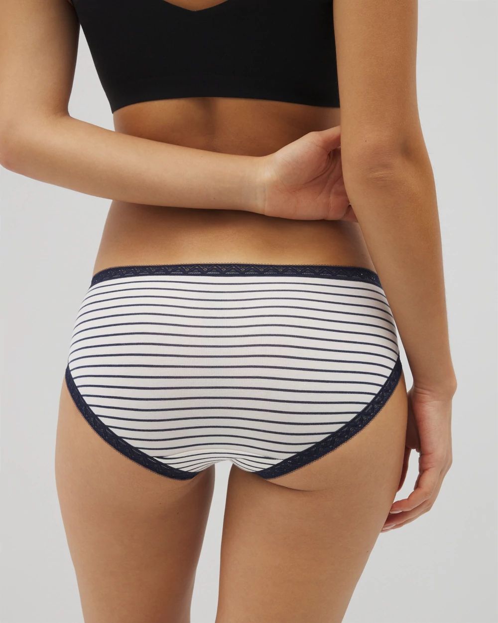 Cotton Hipster Panty with Lace Trim