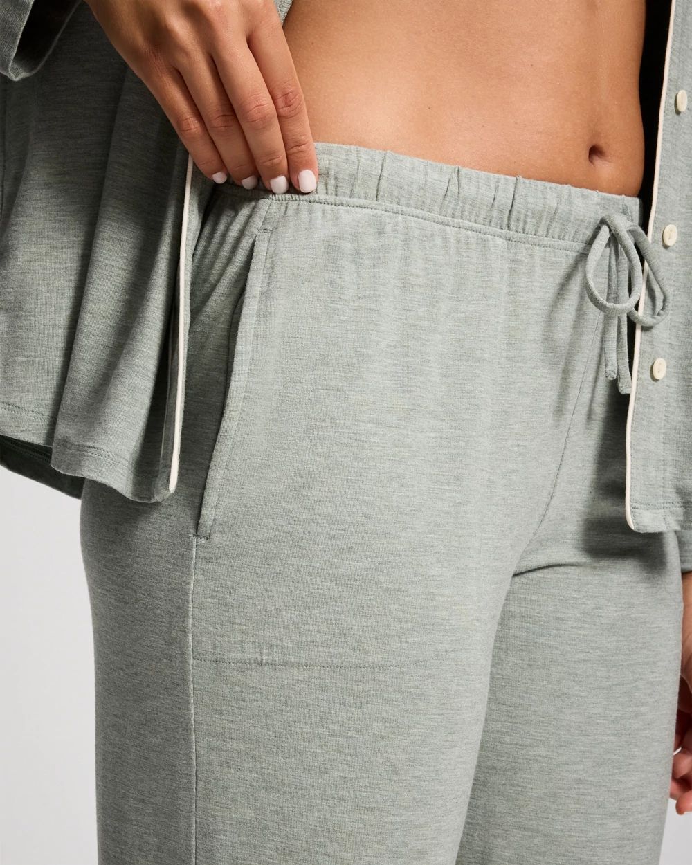 Solid Piped Pajama Pant click to view larger image.