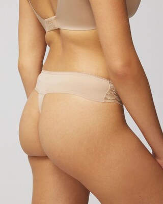 Thong Panty with Lace Trim click to view larger image.
