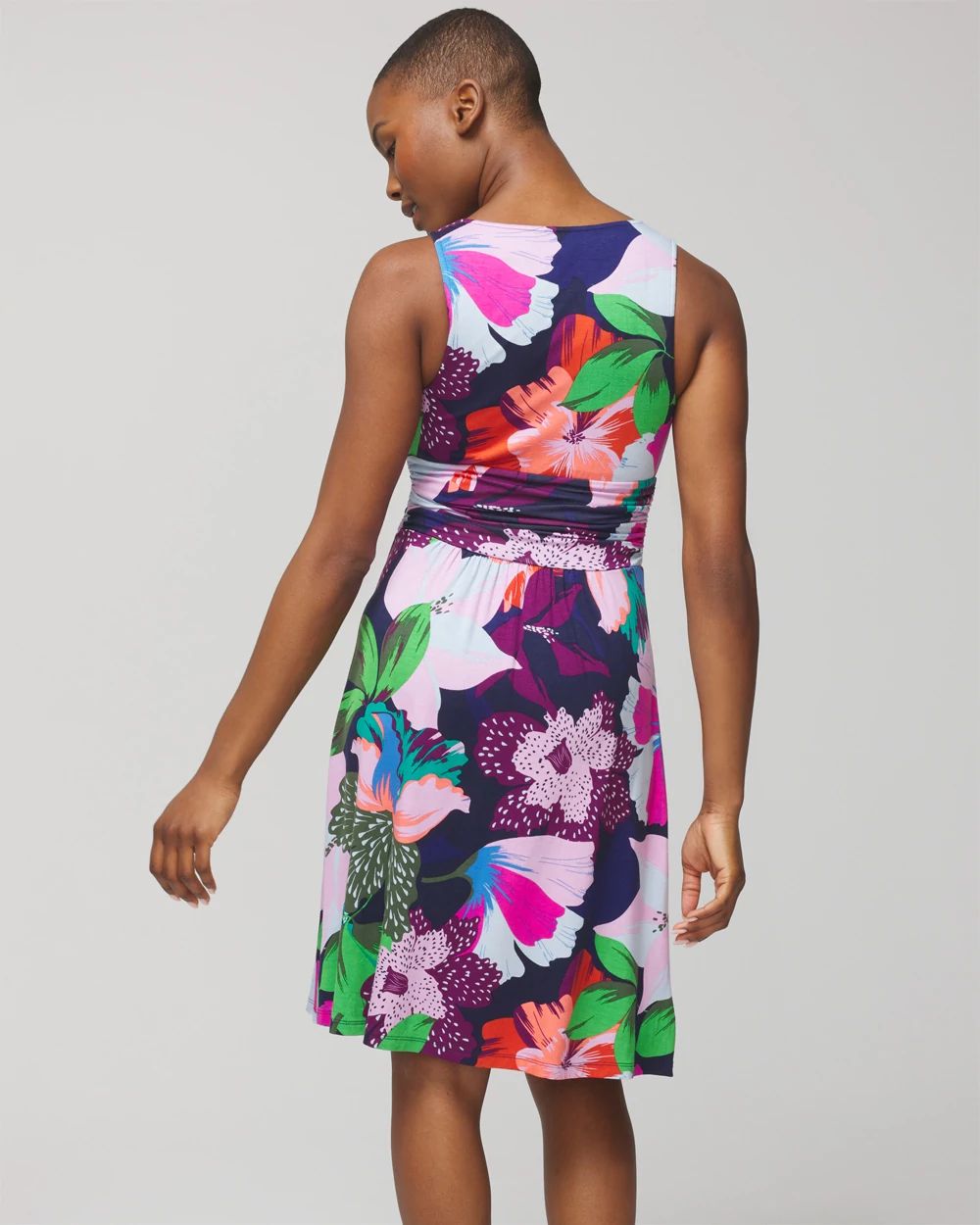 Soft Jersey Draped Empire Short Bra Dress