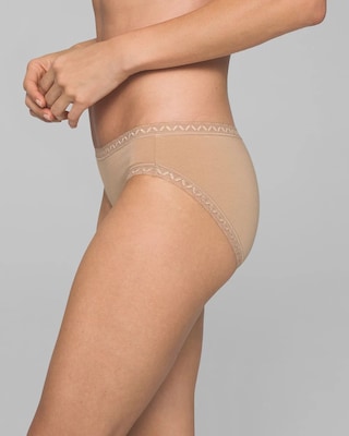 Cotton Hipster Panty with Lace Trim click to view larger image.