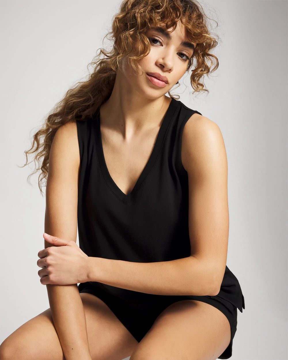 Most Loved Cotton V-Neck Relaxed Fit Pajama Tank