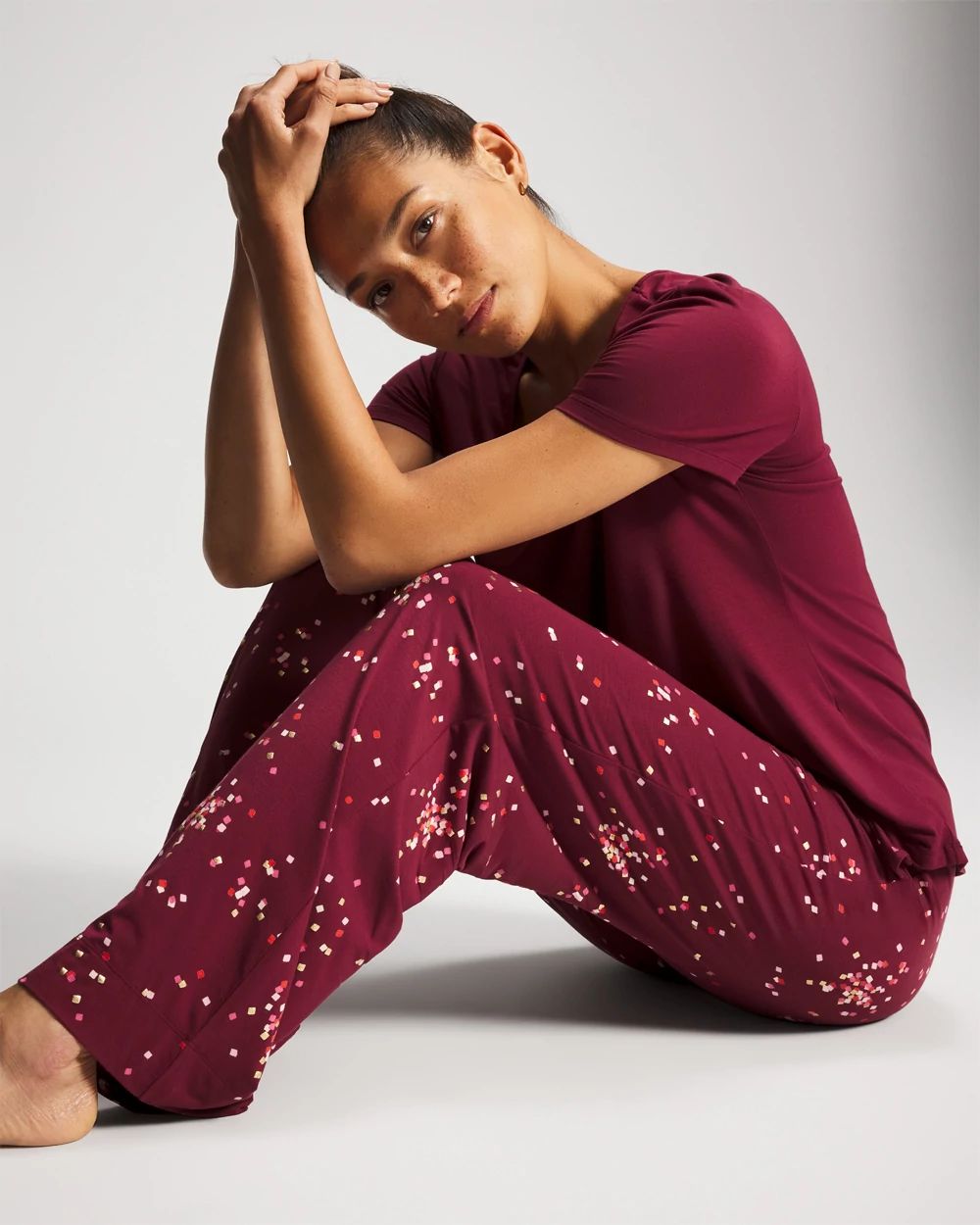 Cool Nights Packaged Short-Sleeve Pant Pajama Set