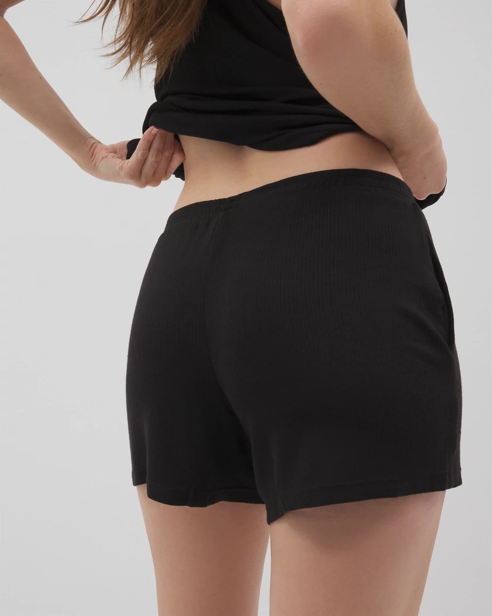 Lightweight Rib Knit Pajama Shorts