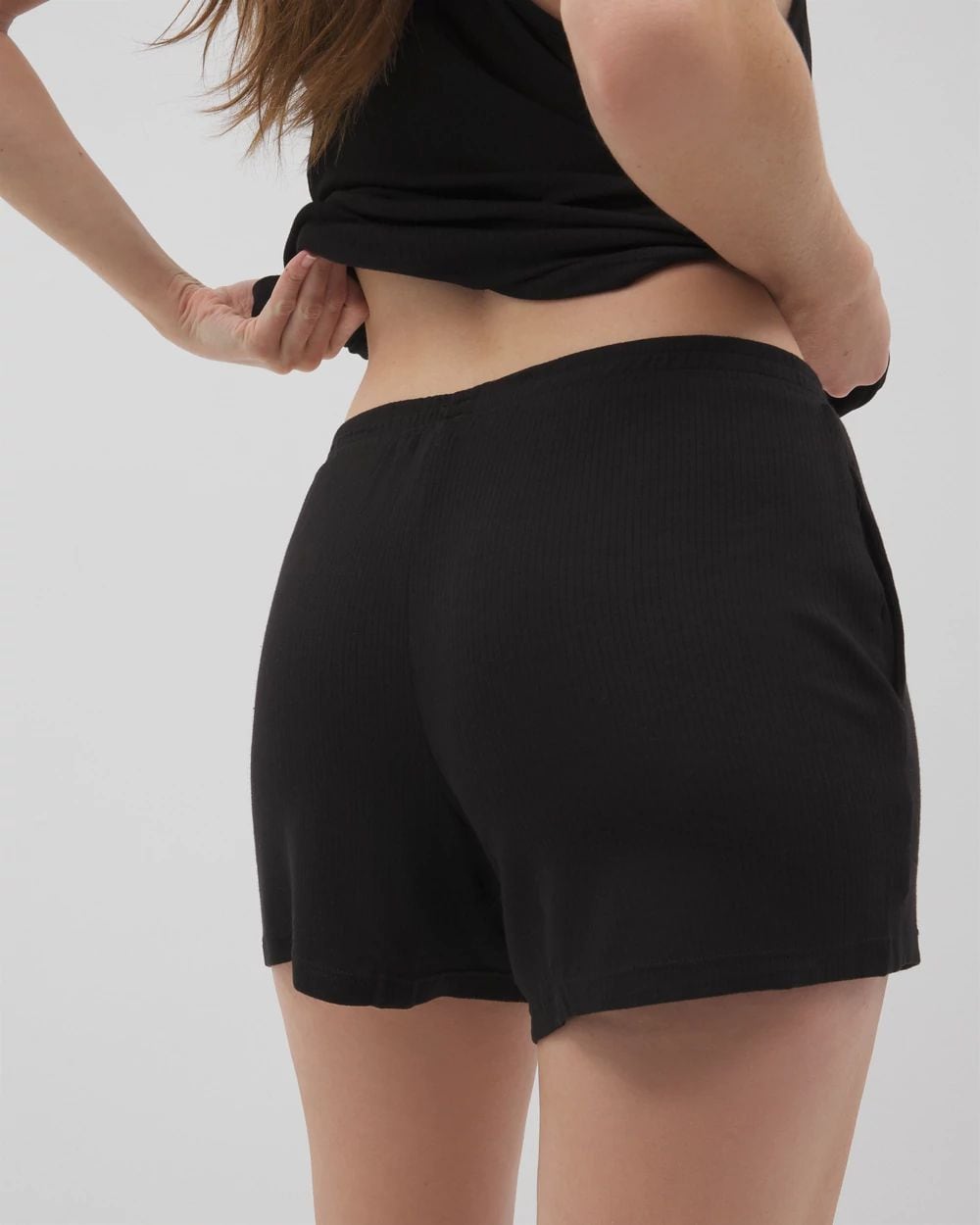 Lightweight Rib Knit Pajama Shorts