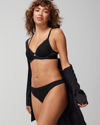 Plunge Bra with Linework Metallic Embroidery click to view larger image.