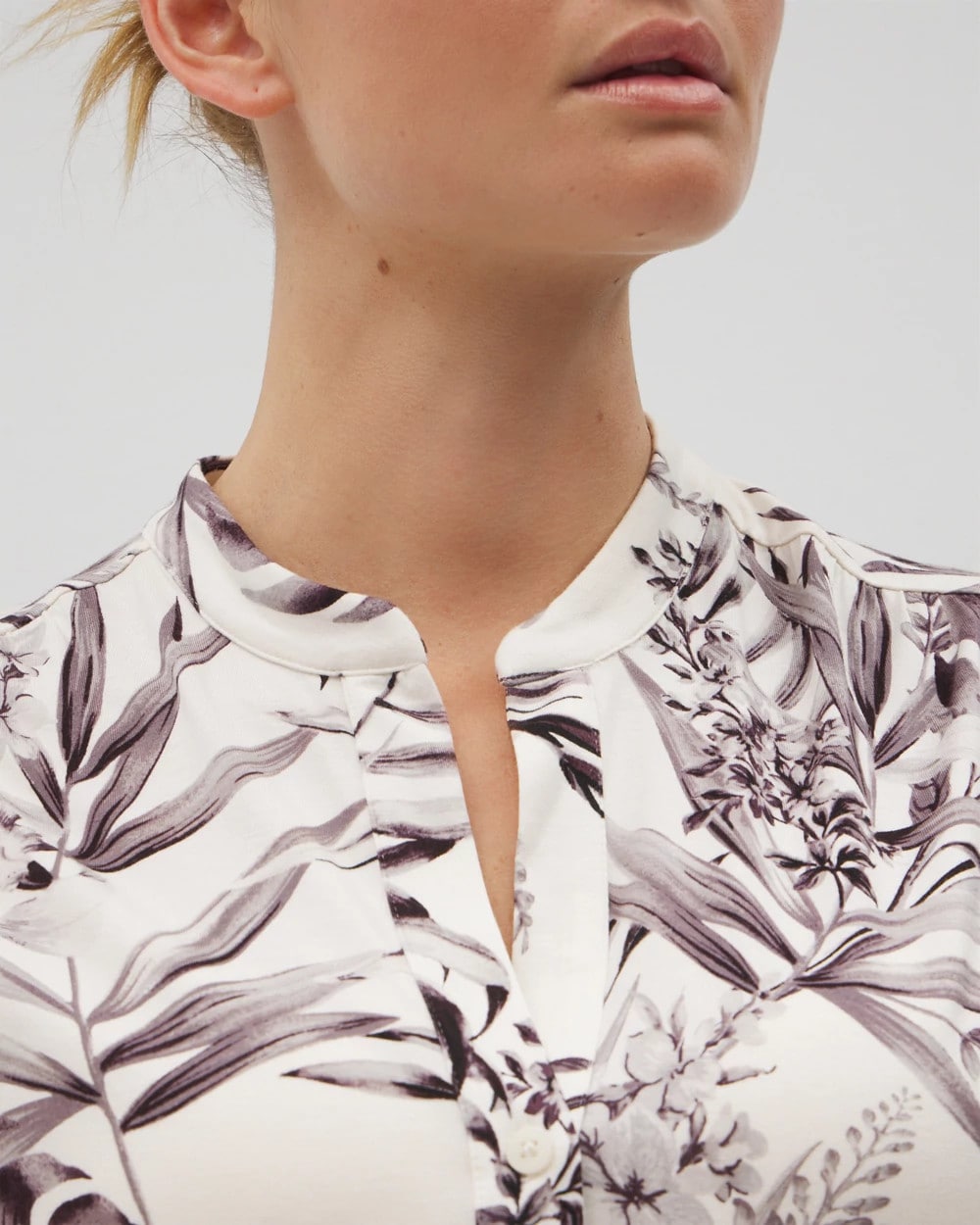 Short-Sleeve Button-Front Pajama Top